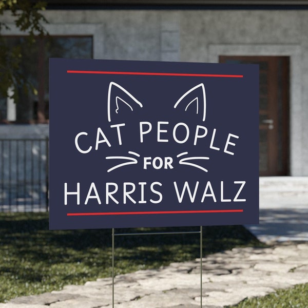 Yard Signs Harris Walz Cat Etsy