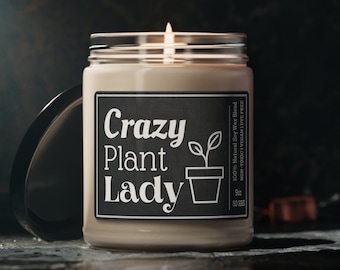 PLANT LADY GIFTS, plant mom, gardening gifts, unique gift for plant lover, plant themed gift,  plant mom candle, crazy plant lady