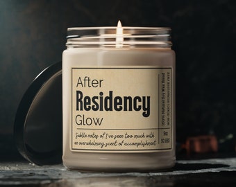 RESIDENCY CANDLE, completing residency gifts, residency graduation, doctor gifts, graduation gifts, residency completion