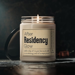 RESIDENCY CANDLE, completing residency gifts, residency graduation, doctor gifts, graduation gifts, residency completion