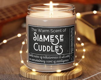 SIAMESE CAT GIFT, Cat lover candle, Siamese Cat Candle, Gifts for Cat Lovers, Cat Mom Gift, Siamese Cat Owner
