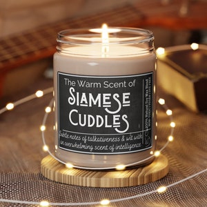 SIAMESE CAT GIFT, Cat lover candle, Siamese Cat Candle, Gifts for Cat Lovers, Cat Mom Gift, Siamese Cat Owner