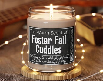 FOSTER FAIL CADEAUS, reddingshondkaars, cadeau voor hondeneigenaar, ik hou van mijn redding, hondenthema cadeau, pleeghondmoeder, hondenkaars