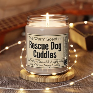 RESCUE DOG GIFTS, Rescue dog candle, gift for dog owner, I love my rescue, dog themed gift, new puppy gift, dog candle