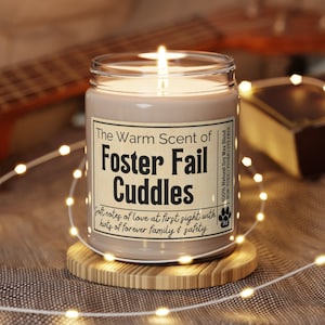 FOSTER FAIL GIFTS, Rescue dog candle, gift for dog owner, I love my rescue, dog themed gift, foster dog mom, dog candle image 1