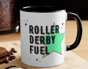 ROLLER DERBY MUG, Roller Derby Gift, Roller Derby Fuel, Roller Derby Jammer, Roller Derby Fuel, Roller Derby Accessories, Retro Roller Rink