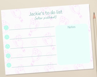 Personalized Pickleball Notepad Custom Pickleball Gifts For Her Pickleball Team Gifts Pickleball Accessories Custom Notepad With Name Gift