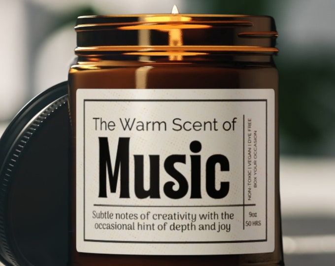 Musician Candle Music Room Decor Piano Recital Gift Orchestra Gifts Music Educator Gift Band Director Gift Ideas Vegan Music Teacher Candle