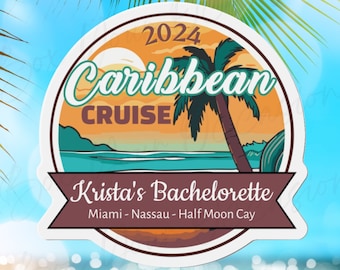 Bachelorette Cruise Door Magnet Custom Cruise Magnets Girls Trip Cruise Magnet For Caribbean Cruise Bachelorette Party Gift Bags Cruise Gift