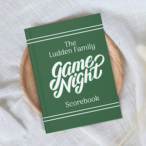 Family Boardgame Scorebook Game Night Scorebook Fun Christmas Gifts For Family Game Night Gift Basket Personalized Family Gaming Gift Ideas