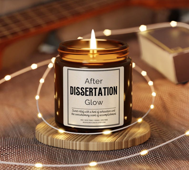 Custom PHD Gift Dissertation Candle Doctoral Gift For Her Residency Graduation Graduation Basket Dissertation Gift Medical School Graduate image 9