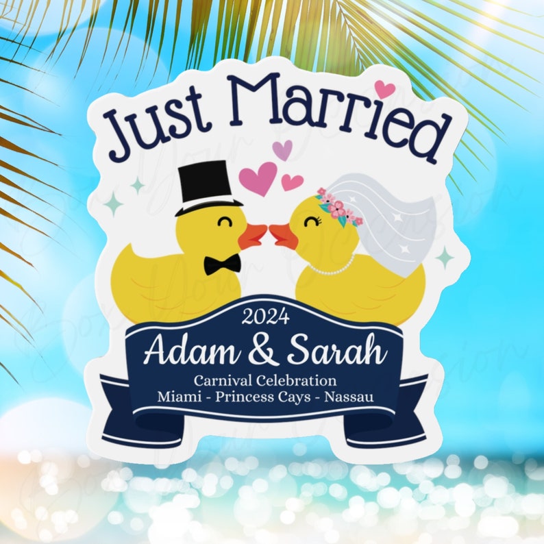 Honeymoon Cruise Magnet Custom Just Married Cruise Door Magnet Carnival Cruise Door Magnet Newlywed Cruise Door Decorations Cruise Ducks