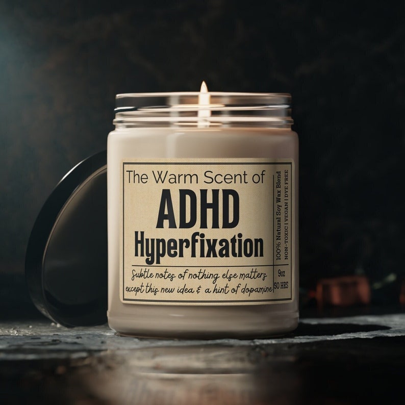 ADHD Gifts, Adhd candle, hyperfixation, adhd hyperfixation, mental health shirt, mental health gifts, adhd planner, mental health candle zdjęcie 1