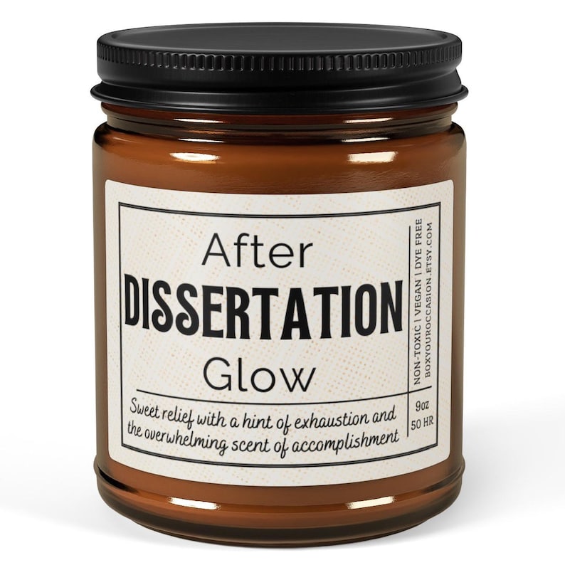 Custom PHD Gift Dissertation Candle Doctoral Gift For Her Residency Graduation Graduation Basket Dissertation Gift Medical School Graduate image 2