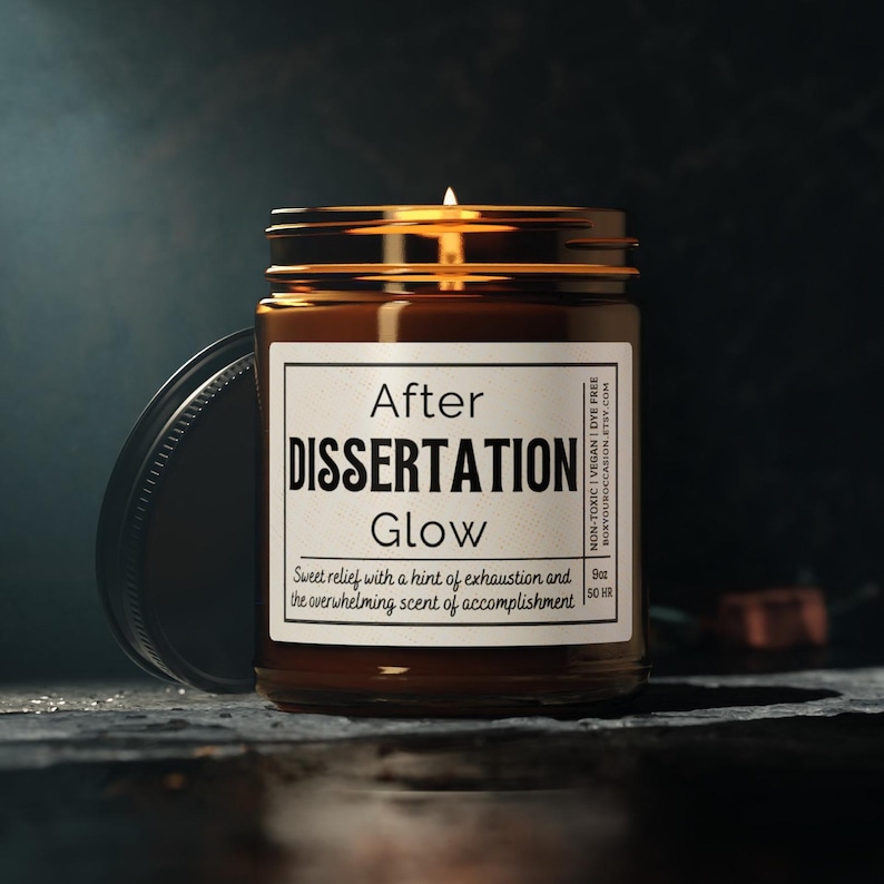 Custom PHD Gift Dissertation Candle Doctoral Gift For Her Residency Graduation Graduation Basket Dissertation Gift Medical School Graduate image 6