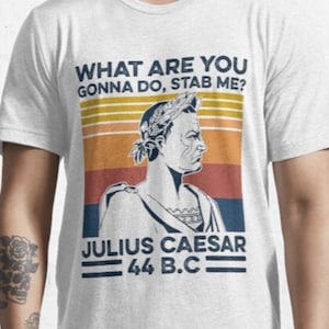 ¿Qué vas a hacer? ¿Apuñalarme? Camiseta de Julio César - César divertido - Bruto - ¿Y tú, Bruto? - ¿Tú también, Bruto?