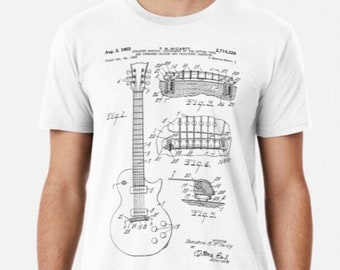 Gitarre Blueprint T Shirt - Gitarrist - Gitarrist Geschenk - Jazz - Musik - Rock