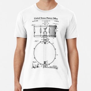 Drum Blueprint T shirt - Snare - Drummer Gift - Jazz - Music - Rock