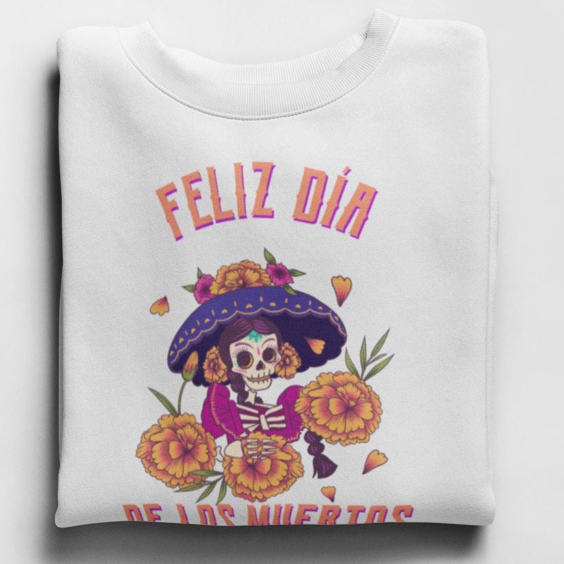 Feliz Dia de Muertos T shirt  / Mexico Day of the Dead / Day of the Dead Skeleton T shirt / Halloween Gift %100 Premium Cotton - Unisex