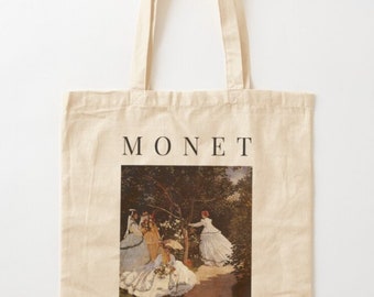 Femmes Au Jardin Monet Tote Bag - Women In the Garden Tote Bag - Premium Cotton Quality