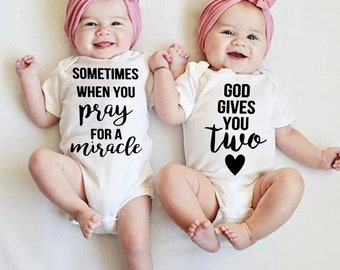 Body divertido para bebés gemelos: regalo personalizado de chaleco milagroso