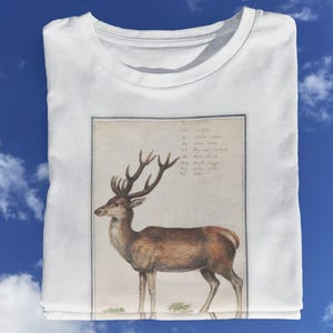 Deer Drawing T shirt / Deer Millot Animals / Old Deer t shirt / Retro Animals Painting / Vintage Deer / Adolphe T shirt %100 Premium Cotton