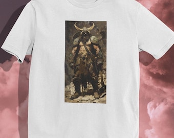 Camiseta de guerrero vikingo: arte de fantasía oscura, mitología nórdica