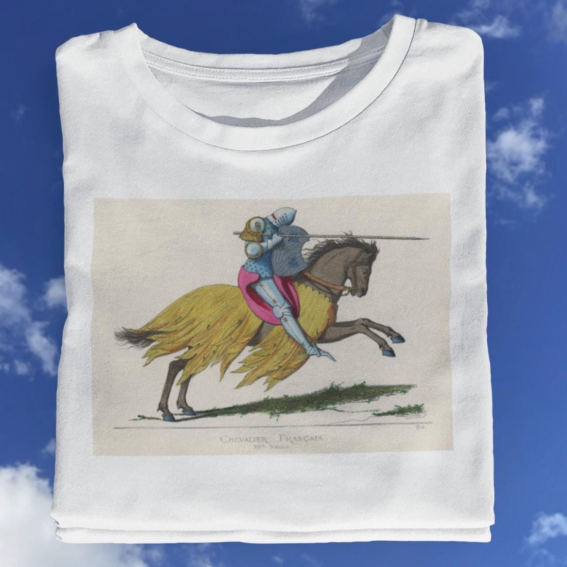 ヴィンテージ騎士道Tシャツ：中世の騎士の馬のデザイン - Etsy 日本