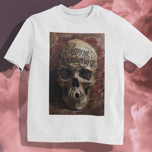 Vintage Gothic Skull &#39;Memento Mori&#39; T-Shirt - Dark Art Graphic Tee - Unique Gift, Soft Cotton, Unisex, Perfect for Dark Aesthetic Lovers