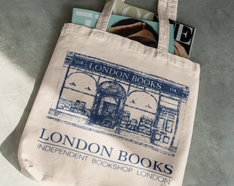 London Bookshop Tote Bag | Londoner | Tote Bag | Bookworm | London Books