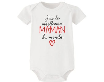 J'ai Le Meilleure Maman Du Monde Baby Vest- Personalized Funny Baby Bodysuit Gift - Personalized Funny Baby Vest - Funny Onesie