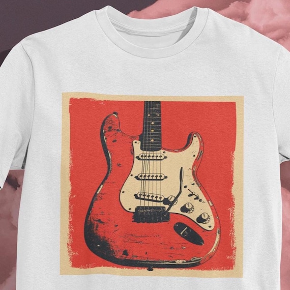 Electric Guitar T-shirt: Retro Rock Music Graphic Tee - Etsy