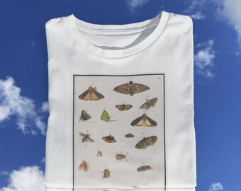 Camiseta vintage de mariposa y polilla: Colección retro de insectos, 100 % algodón