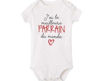 J'ai Le Meilleure Parrain Du Monde Baby Vest- Personalized Funny Baby Bodysuit Gift - Personalized Funny Baby Vest - Funny
