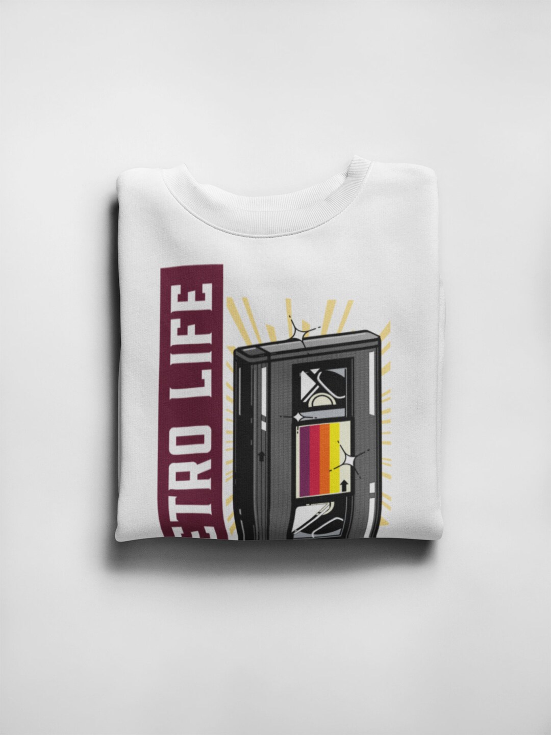 T-shirt Rétro VHS Cassette - Motif Années 80/90, 100% Coton, Marque Fruit Of The Loom, Neuf Avec étiquettes