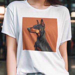Doberman T-Shirt, Bold Graphic Dog Art Tee, Modern Minimalist Doberman Illustration, Unique Gift for Dog Lovers