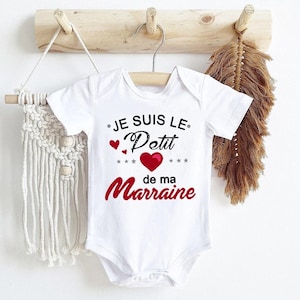 Je Suis Le Petit de ma Marraine Baby Vest- Personalized Funny Baby Bodysuit Gift - Personalized Funny Baby Vest - Funny