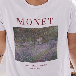 Monet Irises In Monets Garden 1900 Painting T shirt / Premium Quality