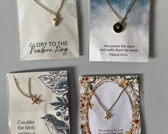 Collares con dijes cristianos, cadena de acero inoxidable, regalos de Navidad, impermeables, no se deslustran, ideal para rellenar calcetines navideños.