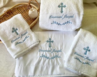 Orthodox Christian Baptismal Linens, Custom Baby Towels