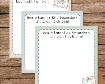 Haftnotizen - 3er-Set (Nachricht für Dich, Lobzettel blau, Lobzettel grün)