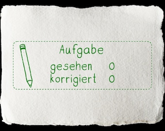 Stempel Rückmeldung Aufgaben - "Aufgabe gesehen/ korrigiert" (Stempel 06)