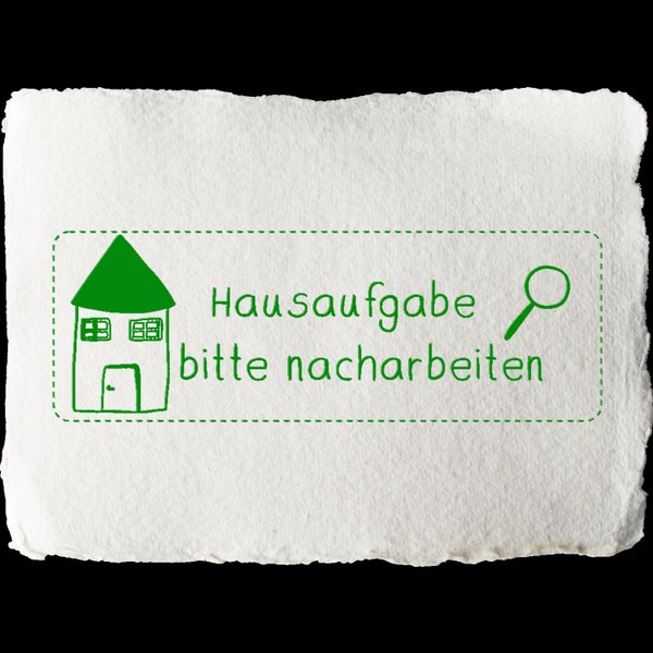 Stempel Rückmeldung Hausaufgaben - "Hausaufgabe bitte nacharbeiten" (Stempel 02)