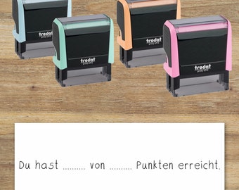 Stempel - "Du hast .......... von .......... Punkten erreicht."  (Modell 4913 - Abdruckfläche 58 x 22mm)