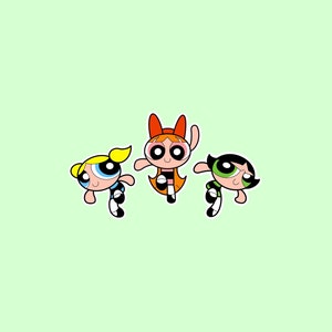 Power Puff Girls Laptop and Water Bottle Waterproof Sticker Pack