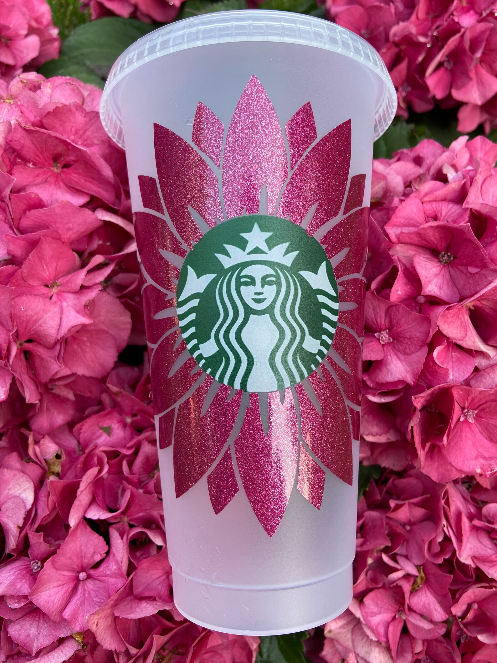 glitter pink starbucks cup