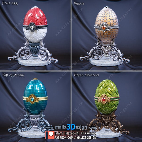 FABERGÉ Eggs by Sanix3D | 3d Printed | Unpainted