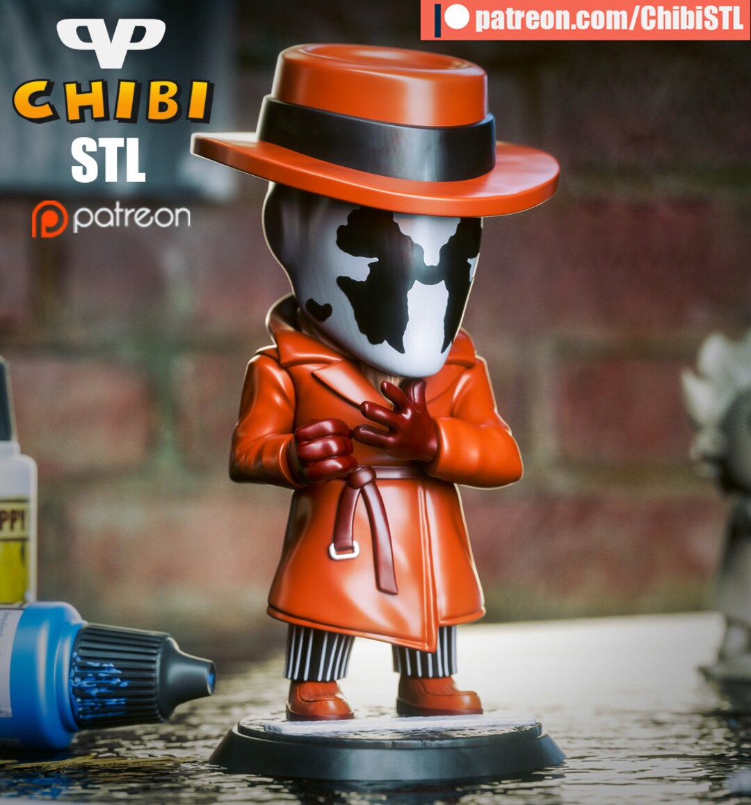 Rorschach Chibi DC Comics Fan Art Watchmen Fan Art 3d Printed Figure ...