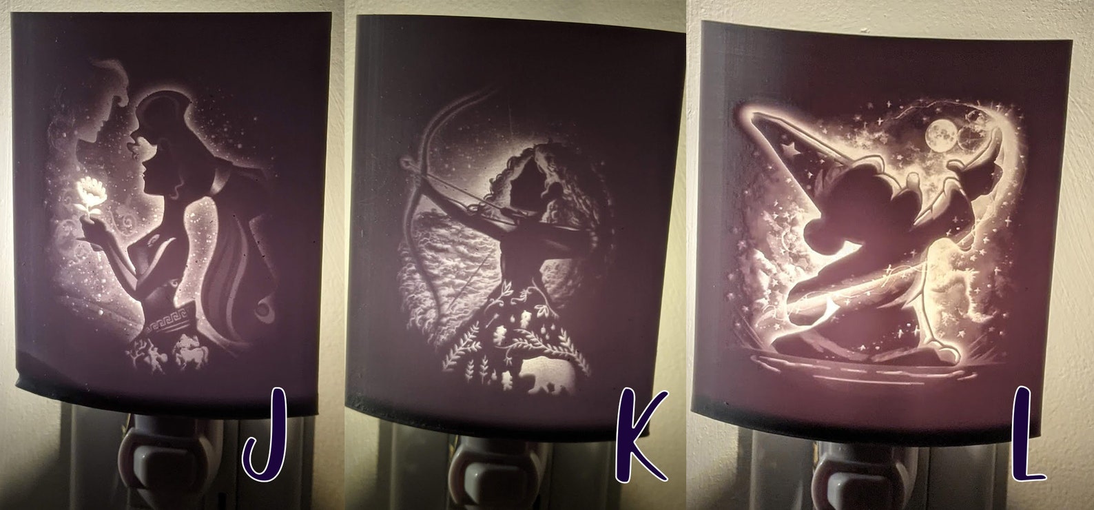 Disney Fan Art Lithograph Night Lights Personalized Custom Etsy