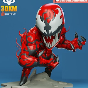 Carnage Chibi Marvel Fan Art 3d Printed Figure Unpainted Unassembled image 1